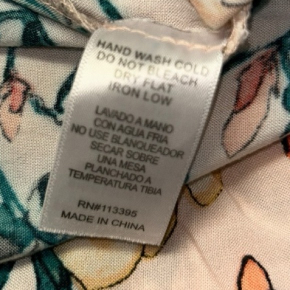 EN CREAM Boho Floral Off-Shoulder Dress size M mix of colors: peach, greens - Picture 12 of 15